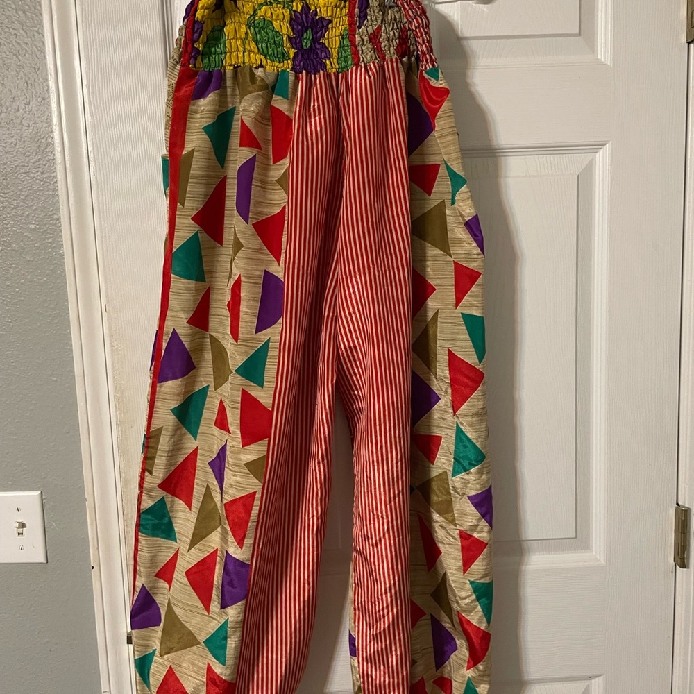 EARTHBOUND Casual Red and Green Harem Pants